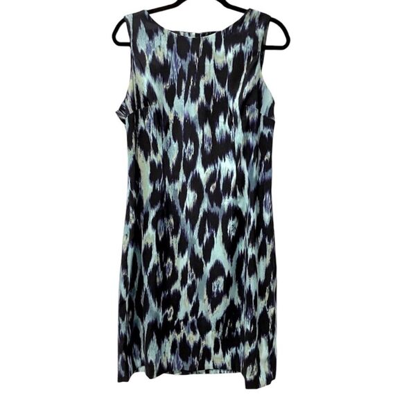 Connected Apparel Sleeveless Midi Shift Dress Career Blue & Teal Women’s Size 12 - Picture 1 of 5